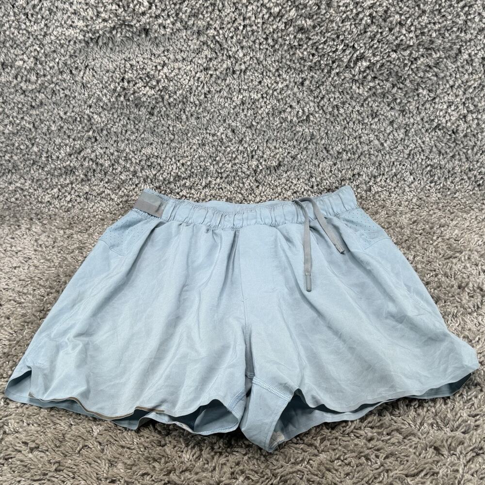 Lululemon Men’s Lined Running Shorts Light Blue Drawstring Athletic Workout